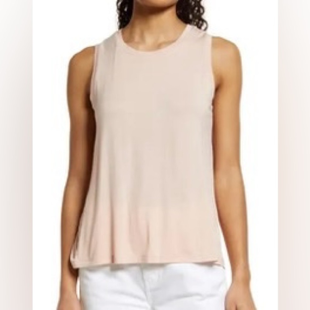NWT Halogen Pink Sleeveless Relaxed Tank Top, Size M